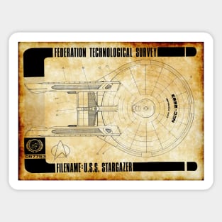 Federation Technological Survey Stargazer Top View Sticker